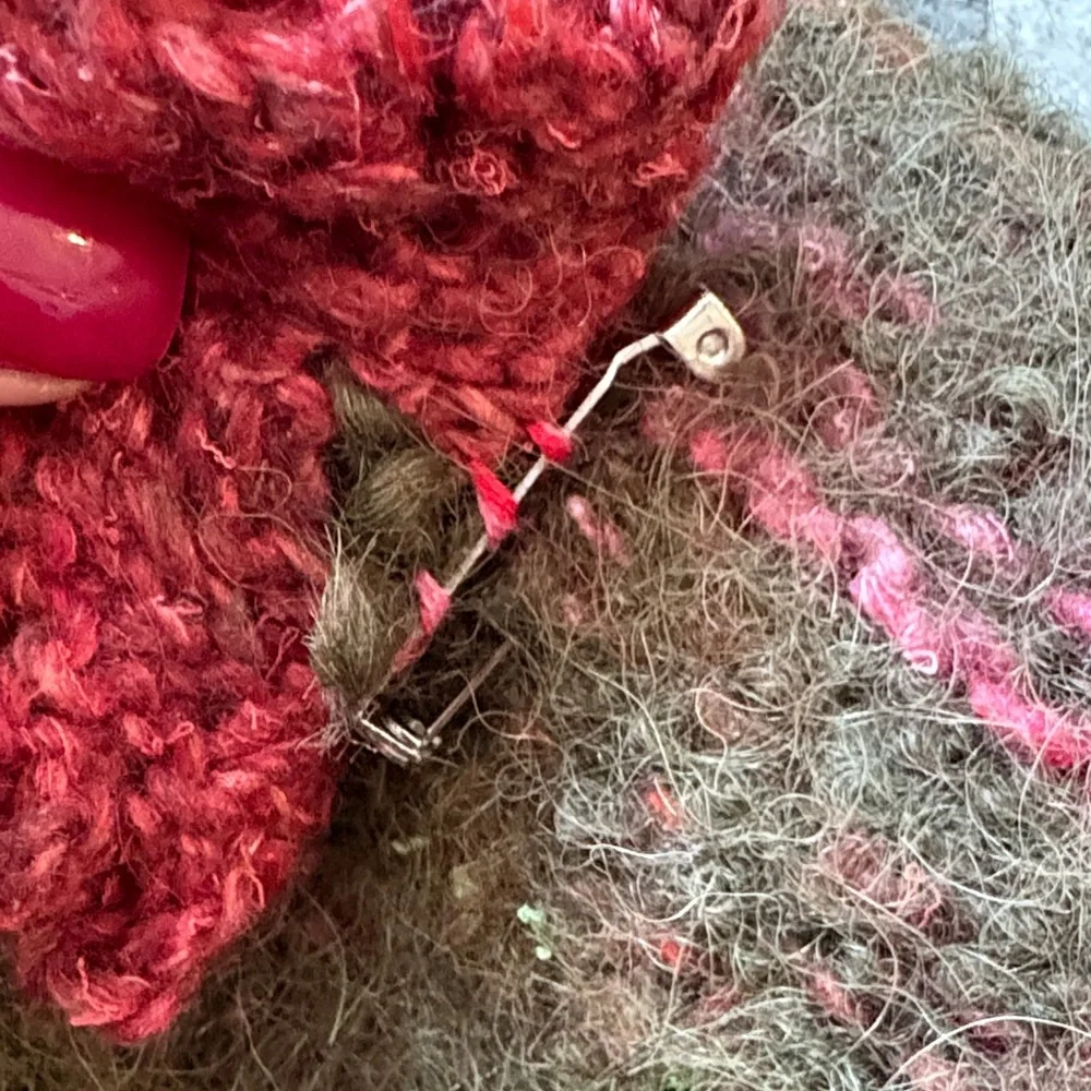 Handcrafted Olive Green and Red Felted Wool‎ Handbag